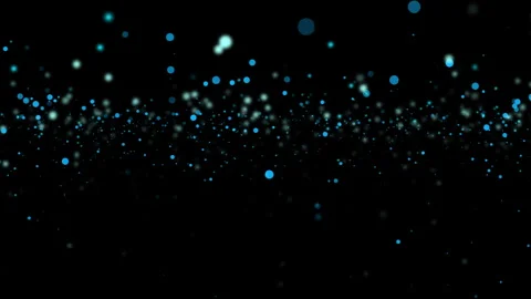 Loop blue bokeh particles flow up on black abstract background Stock Footage 315876228