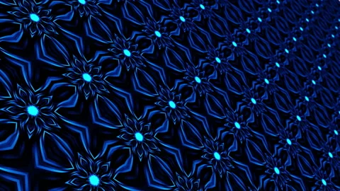 Loop blue colored geometric shape pattern kaleidoscope mandal Stock Footage 142111644
