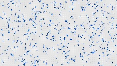  Loop blue confetti falling over Transparent Background. Alpha channel. Stock Footage 278872067