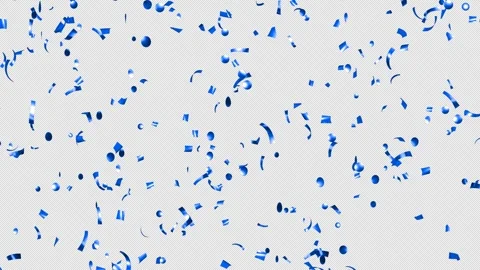 Loop blue confetti falling over Transparent Background. Alpha channel. Stock Footage 278897427