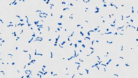  Loop blue confetti falling over Transparent Background. Alpha channel. Stock Footage 278901945