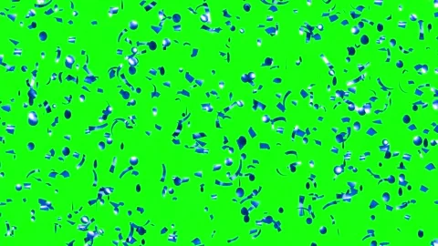 Loop Blue confetti falling over Green Screen Stock Footage 278907738