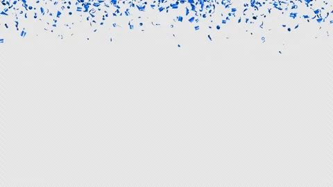  Loop blue confetti falling over Transparent Background. Alpha channel. Stock Footage 279905265