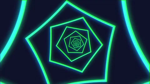 Loop is a blue glowing polygon. Motion Graphic Background Design. Video stock 277027885