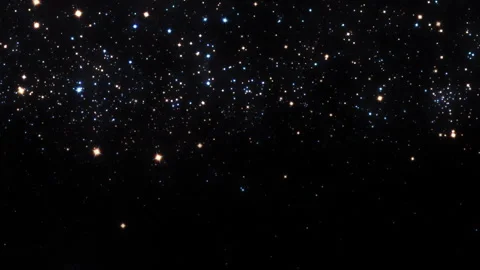 Loop blue gold particles falling on black abstract background Stock Footage 313341658