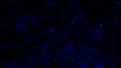 Loop blue light particles flow up on black abstract background Video stock 290353993