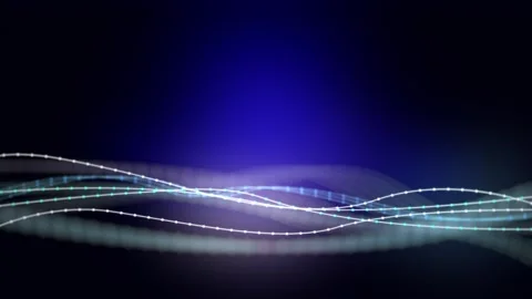 Loop blue luminous graceful lines, stripes in the form of waves Stock Footage 277729303