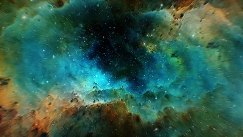 Loop blue nebula space travel abstract background Stock Footage 316529207