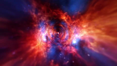 Loop blue orange purple star hyper space tunnel 스톡 동영상 194413065