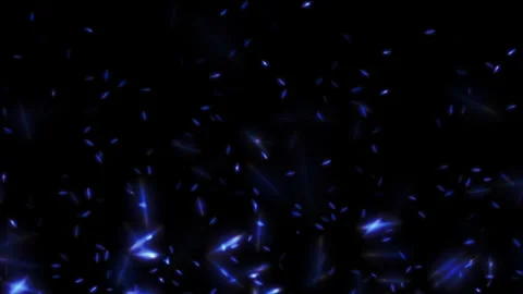 Loop  blue particles flow up on black abstract background Stock Footage 316826198
