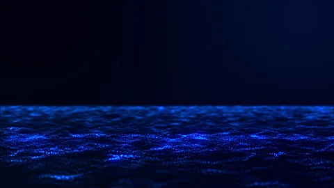 Loop blue particles wave abstract background Stock Footage 269139038