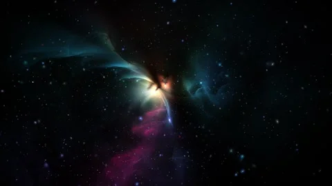 Loop blue pink orion nebula starsspace travel 스톡 동영상 315031771