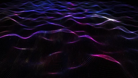 Loop blue pink particles wave technology background Vídeo Stock 201172879