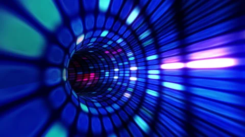 Loop blue red digital hyperspeed in tunnel Stock Footage 196377113