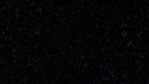 Loop blue red particles animation on black abstract background Stock Footage 306459011
