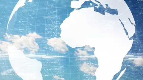 Loop blue sky clouds business cyberspace earth globe 스톡 동영상 334081117