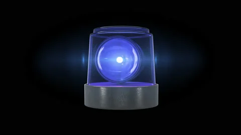 Loop blue warning light with flare and alpha channel Stock Footage 131555061
