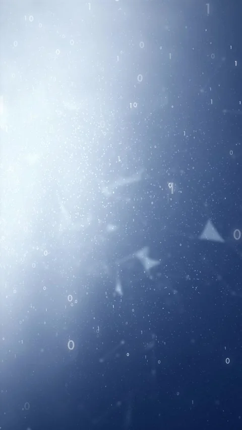 Loop blurred triangle shapes with binary numbers vertical animation Stock Footage 345523399
