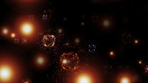 Loop bomb particles animation on black abstract background Stock Footage 299709579