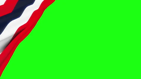 Loop of border red blue white flag waving Stock Footage 197014442