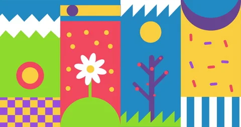 Loop bright simple modern abstract summer pattern. Abstract summer geometric Video stock 274670859