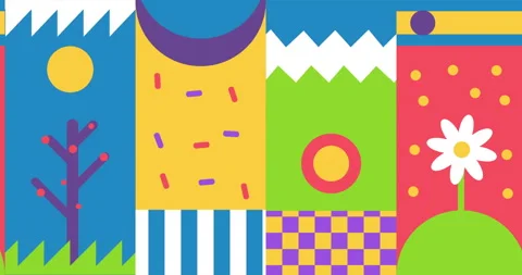 Loop bright simple modern abstract summer pattern. Abstract summer geometric Video stock 275208841