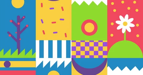 Loop bright simple modern abstract summer pattern. Abstract summer geometric Stock Footage 276448438