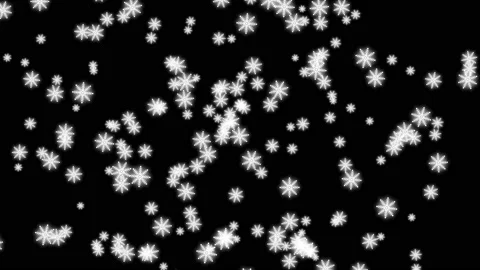 Loop bright snow flake animation on black screen Video stock 222939585