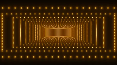 Loop brown glowing tunnel of rectangles and particles. techno digital background Stock Footage 314378349
