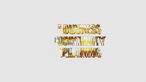 Loop Business Continuity Planning glitch gold text effect Video stock 246371564