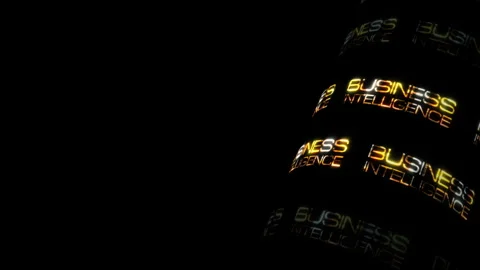 Loop Business Intelligence 3D tube glitch gold text animation Stock Footage 281079878