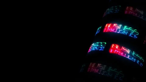 Loop business intelligence glow neon text abstract background Stock Footage 285141186