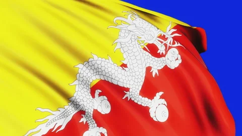 Loop of Butan flag waving in wind Stock Footage 201277710
