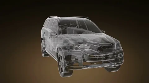 Loop car rotate. visible engine and gear transmission Stock Footage 69266423