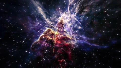 Loop Carina Nebula exploration on deep space Stock Footage 194909176