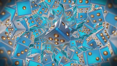 Loop Casino Dice Blue Backgroun Stock Footage 249308667