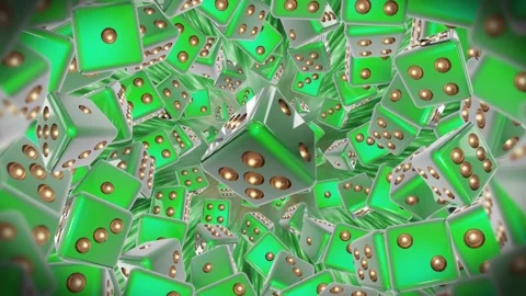 Loop Casino Dice Green Backgroun Stock Footage 249308901