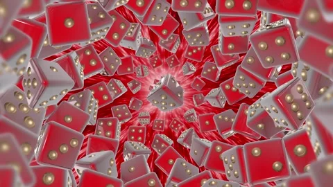 Loop Casino Dice Red Backgroun Stock Footage 249309192