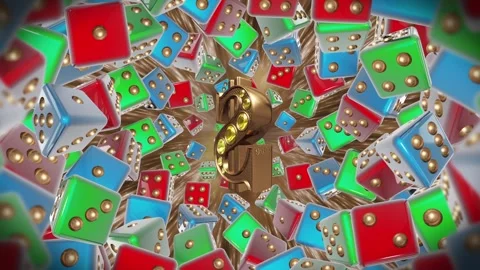 Loop Casino Lucky Dollar Multicolor Background Stock Footage 249310088