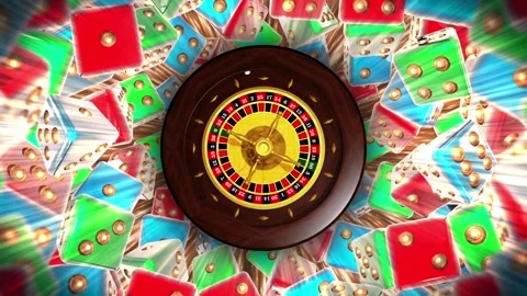 Loop Casino Roulette and Dice Stock Footage 249310640