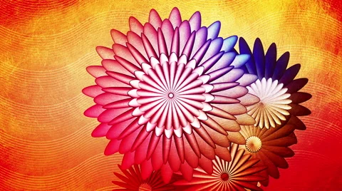 LOOP - Celebration background Flower Orange Gold_Center Stock Footage 69031351