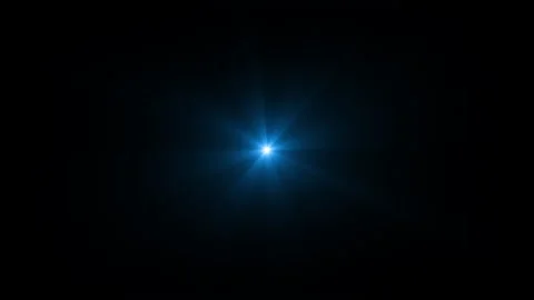 Blue Lens Flare or Star Flare in Black Background Stock Footage