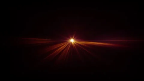 Loop center glow gold orange red star rays light Video stock 247618370