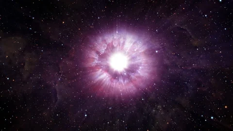 Loop center glowing giant star light shining rotation Stock Footage 157050882