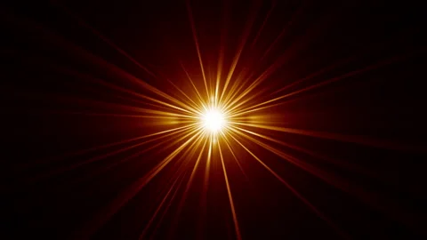 Loop center gold orange red optical flare rays Stock Footage 221831009
