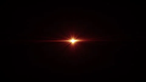 Loop center gold orange red star optical flares Video stock 246305625
