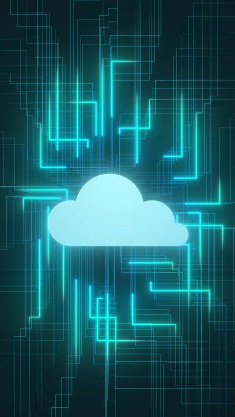 Loop CG of Cloud Computing Accelerating Internet Server Access Stock Footage 341547766