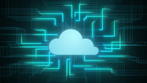 Loop CG of Cloud Computing Accelerating Internet Server Access Stock Footage 341547774