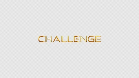 Loop of Challenge golden shine light motion text effect Video stock 260905182