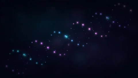 Loop Cinematic DNA Helix - Glowing Particle Flow in Dark Space 4k Видео 338082508